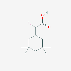molecular formula C12H21FO2 B15253675 2-Fluoro-2-(3,3,5,5-tetramethylcyclohexyl)acetic acid 