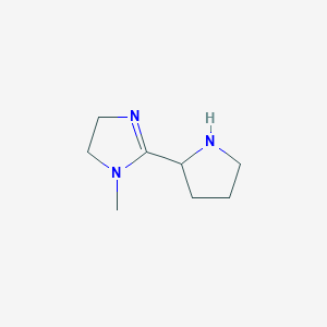 molecular formula C8H15N3 B15253701 1-Methyl-2-(pyrrolidin-2-yl)-4,5-dihydro-1H-imidazole 