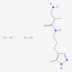 3-amino-2-methyl-N-[3-(3-methyl-1H-pyrazol-4-yl)propyl]propanamide dihydrochloride