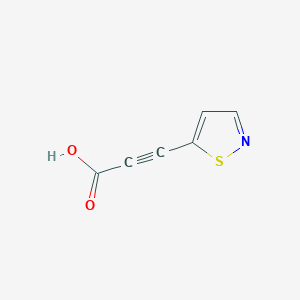 molecular formula C6H3NO2S B15253727 3-(1,2-Thiazol-5-yl)prop-2-ynoic acid 