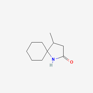 molecular formula C10H17NO B15253748 4-Methyl-1-azaspiro[4.5]decan-2-one 