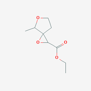 molecular formula C9H14O4 B15253755 Ethyl 4-methyl-1,5-dioxaspiro[2.4]heptane-2-carboxylate 