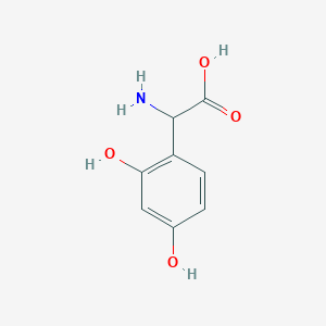 molecular formula C8H9NO4 B15253789 2-Amino-2-(2,4-dihydroxyphenyl)acetic acid CAS No. 77197-69-4