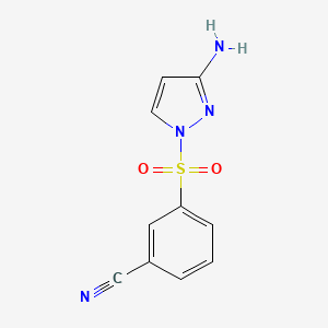 molecular formula C10H8N4O2S B1525380 3-[(3-amino-1H-pyrazol-1-yl)sulfonyl]benzonitrile CAS No. 1306603-34-8