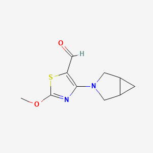 molecular formula C10H12N2O2S B15253923 4-{3-Azabicyclo[3.1.0]hexan-3-yl}-2-methoxy-1,3-thiazole-5-carbaldehyde 