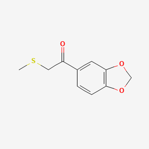 molecular formula C10H10O3S B15253946 1-(1,3-Benzodioxol-5-YL)-2-(methylthio)-ethanone 