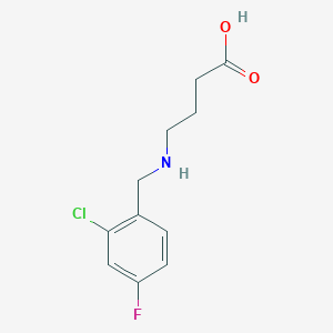 molecular formula C11H13ClFNO2 B15254007 4-[(2-Chloro-4-fluorobenzyl)amino]butanoic acid 