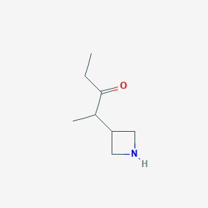 molecular formula C8H15NO B15254019 2-(Azetidin-3-yl)pentan-3-one 
