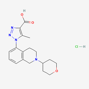 5-methyl-1-[2-(oxan-4-yl)-1,2,3,4-tetrahydroisoquinolin-5-yl]-1H-1,2,3-triazole-4-carboxylic acid hydrochloride