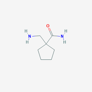 molecular formula C7H14N2O B1525403 1-(Aminomethyl)cyclopentane-1-carboxamide CAS No. 1027337-88-7