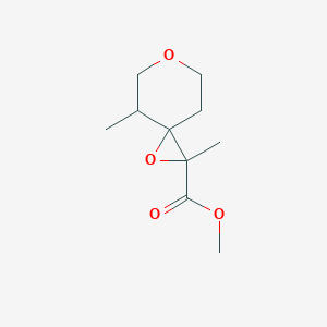 molecular formula C10H16O4 B15254052 Methyl 2,4-dimethyl-1,6-dioxaspiro[2.5]octane-2-carboxylate 