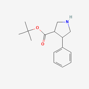 molecular formula C15H21NO2 B15254108 Tert-butyl 4-phenylpyrrolidine-3-carboxylate 