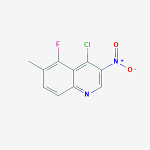 molecular formula C10H6ClFN2O2 B15254126 4-Chloro-5-fluoro-6-methyl-3-nitroquinoline 