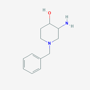 molecular formula C12H18N2O B15254142 3-Amino-1-benzylpiperidin-4-ol 