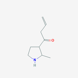 molecular formula C9H15NO B15254150 1-(2-Methylpyrrolidin-3-yl)but-3-en-1-one 