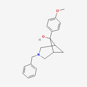 molecular formula C20H23NO2 B15254151 3-Benzyl-6-(4-methoxyphenyl)-3-azabicyclo[3.1.1]heptan-6-ol 