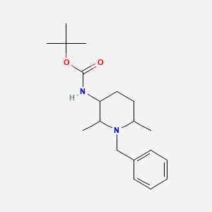 molecular formula C19H30N2O2 B15254202 tert-butyl N-(1-benzyl-2,6-dimethylpiperidin-3-yl)carbamate 