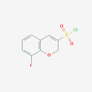 molecular formula C9H6ClFO3S B15254216 8-fluoro-2H-chromene-3-sulfonyl chloride 