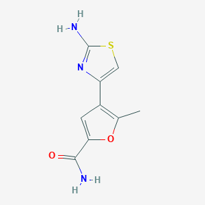 molecular formula C9H9N3O2S B1525422 4-(2-Amino-1,3-thiazol-4-yl)-5-methylfuran-2-carboxamide CAS No. 1306605-46-8