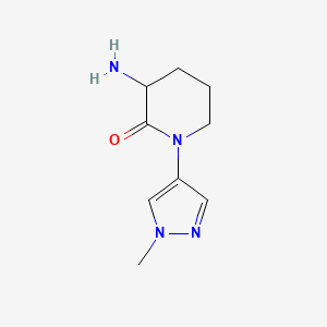 molecular formula C9H14N4O B1525423 3-amino-1-(1-methyl-1H-pyrazol-4-yl)piperidin-2-one CAS No. 1306602-94-7