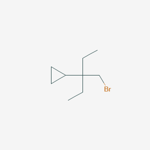 molecular formula C9H17Br B15254253 [3-(Bromomethyl)pentan-3-yl]cyclopropane 