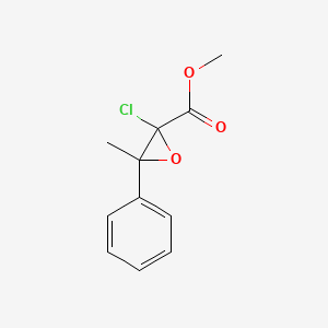molecular formula C11H11ClO3 B15254267 Methyl 2-chloro-3-methyl-3-phenyloxirane-2-carboxylate 