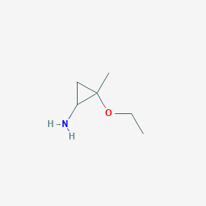 molecular formula C6H13NO B15254269 2-Ethoxy-2-methylcyclopropan-1-amine 