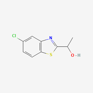 molecular formula C9H8ClNOS B1525429 1-(5-Chloro-1,3-benzothiazol-2-yl)ethan-1-ol CAS No. 1315365-71-9