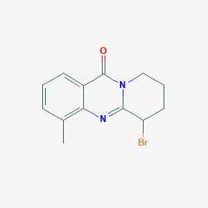 molecular formula C13H13BrN2O B15254303 6-bromo-4-methyl-6H,7H,8H,9H,11H-pyrido[2,1-b]quinazolin-11-one 