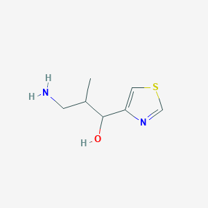 molecular formula C7H12N2OS B15254315 3-Amino-2-methyl-1-(1,3-thiazol-4-yl)propan-1-ol 