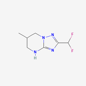 molecular formula C7H10F2N4 B15254371 2-(Difluoromethyl)-6-methyl-4H,5H,6H,7H-[1,2,4]triazolo[1,5-a]pyrimidine 