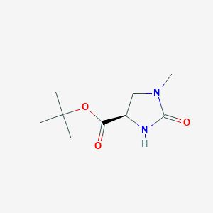 molecular formula C9H16N2O3 B15254413 tert-butyl (4R)-1-methyl-2-oxoimidazolidine-4-carboxylate 