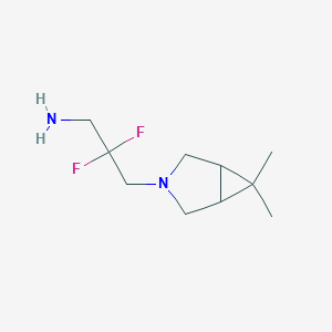 molecular formula C10H18F2N2 B15254419 3-{6,6-Dimethyl-3-azabicyclo[3.1.0]hexan-3-yl}-2,2-difluoropropan-1-amine 