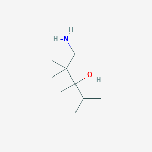 molecular formula C9H19NO B15254440 2-[1-(Aminomethyl)cyclopropyl]-3-methylbutan-2-ol 
