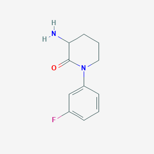 molecular formula C11H13FN2O B1525446 3-Amino-1-(3-fluorophenyl)piperidin-2-one CAS No. 1311313-90-2