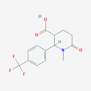 molecular formula C14H14F3NO3 B1525447 1-Methyl-6-oxo-2-[4-(trifluoromethyl)phenyl]piperidine-3-carboxylic acid CAS No. 1311316-32-1