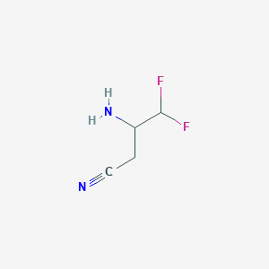 molecular formula C4H6F2N2 B15254476 3-Amino-4,4-difluorobutanenitrile 