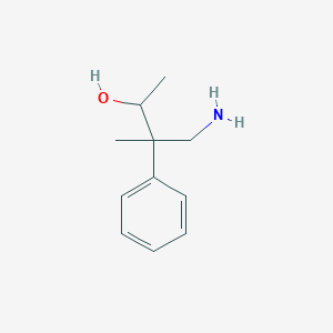 molecular formula C11H17NO B15254485 4-Amino-3-methyl-3-phenylbutan-2-ol 