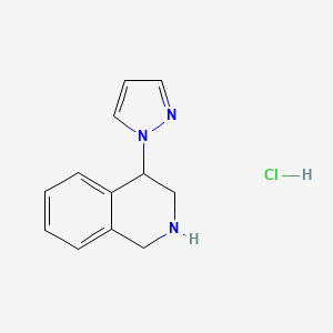 molecular formula C12H14ClN3 B1525450 4-(1H-pyrazol-1-yl)-1,2,3,4-tetrahydroisoquinoline hydrochloride CAS No. 1315368-21-8