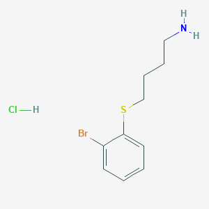 molecular formula C10H15BrClNS B1525451 1-[(4-Aminobutyl)sulfanyl]-2-bromobenzene hydrochloride CAS No. 1311316-15-0