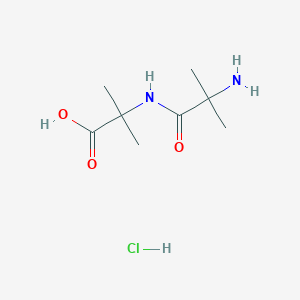 molecular formula C8H17ClN2O3 B1525452 2-(2-Amino-2-methylpropanamido)-2-methylpropanoic acid hydrochloride CAS No. 1354953-65-3