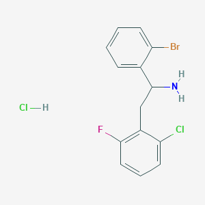 molecular formula C14H13BrCl2FN B1525455 1-(2-Bromophenyl)-2-(2-chloro-6-fluorophenyl)ethan-1-amine hydrochloride CAS No. 1354950-71-2