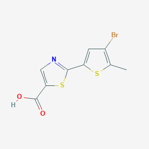 molecular formula C9H6BrNO2S2 B15254566 2-(4-Bromo-5-methylthiophen-2-yl)-1,3-thiazole-5-carboxylic acid 