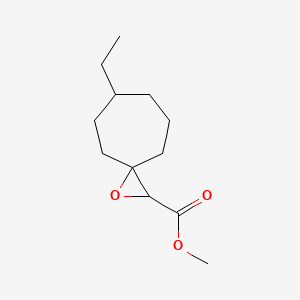 molecular formula C12H20O3 B15254568 Methyl 6-ethyl-1-oxaspiro[2.6]nonane-2-carboxylate 