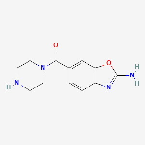 molecular formula C12H14N4O2 B1525461 6-(piperazine-1-carbonyl)-1,3-benzoxazol-2-amine CAS No. 1315368-32-1