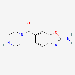 molecular formula C12H14N4O2 B1525461 6-[(哌嗪-1-基)羰基]-1,3-苯并噁唑-2-胺 CAS No. 1315368-32-1