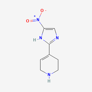 molecular formula C8H10N4O2 B15254672 4-(4-Nitro-1H-imidazol-2-yl)-1,2,3,6-tetrahydropyridine 
