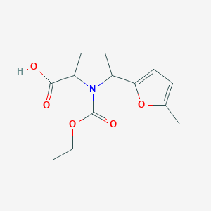 molecular formula C13H17NO5 B1525468 1-(Ethoxycarbonyl)-5-(5-methylfuran-2-yl)pyrrolidine-2-carboxylic acid CAS No. 1334146-11-0