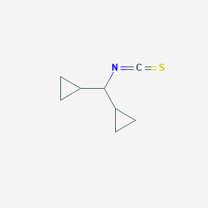 molecular formula C8H11NS B1525471 [Cyclopropyl(isothiocyanato)methyl]cyclopropane CAS No. 1247603-60-6