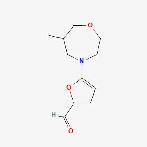 molecular formula C11H15NO3 B15254710 5-(6-Methyl-1,4-oxazepan-4-yl)furan-2-carbaldehyde 